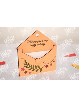 Σετ των 2 Intra απο ξύλο plywood 3mm-4mm πάχος Φάκελος γενεθλίων Θήκη δώρου κάρτας  Δίασταση 15x15 cm INTRAFABR-114670331