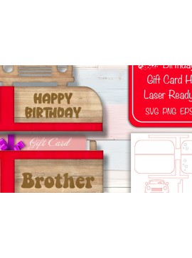 Σετ των 2 Intra απο ξύλο plywood 3mm-4mm πάχος Δωροθήκη γενεθλίων  Brother Δίασταση 15x15 cm INTRAFABR-102549744