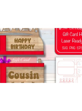 Σετ των 2 Intra απο ξύλο plywood 3mm-4mm πάχος Δωροθήκη γενεθλίων  Cousin Δίασταση 15x15 cm INTRAFABR-102515936