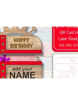 Σετ των 2 Intra απο ξύλο plywood 3mm-4mm πάχος Δωροθήκη γενεθλίων  Crown Δίασταση 15x15 cm INTRAFABR-102740380