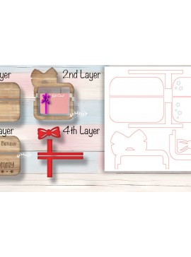 Σετ των 2 Intra απο ξύλο plywood 3mm-4mm πάχος Θήκη δώρου γενεθλίων Δίασταση 15x15 cm INTRAFABR-102928815