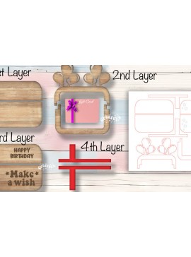 Σετ των 2 Intra απο ξύλο plywood 3mm-4mm πάχος Θήκη δώρου γενεθλίων Δίασταση 15x15 cm INTRAFABR-102928848