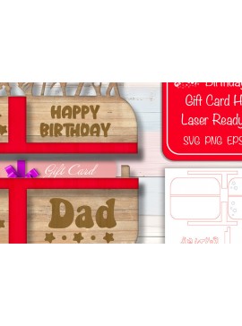 Σετ των 2 Intra απο ξύλο plywood 3mm-4mm πάχος Δωροθήκη γενεθλίων  για τον μπαμπά Δίασταση 15x15 cm INTRAFABR-102267547