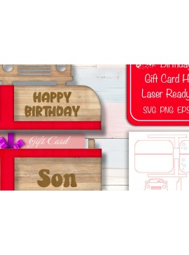 Σετ των 2 Intra απο ξύλο plywood 3mm-4mm πάχος Δωροθήκη γενεθλίων  για γιο Δίασταση 15x15 cm INTRAFABR-102557538