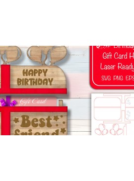 Σετ των 2 Intra απο ξύλο plywood 3mm-4mm πάχος Κάτοχος κάρτας δώρου γενεθλίων  Friend Δίασταση 15x15 cm INTRAFABR-102626812