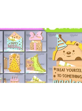 Σετ των 2 Intra απο ξύλο plywood 3mm-4mm πάχος  Δωροθήκης γενεθλίων Δίασταση 15x15 cm INTRAFABR-96562493