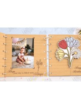 Intra απο ξύλο plywood 3mm-4mm πάχος Ευχετήρια κάρτα γενεθλίων Cut  | CNC Δίασταση 20x30 cm INTRAFABR-123601949