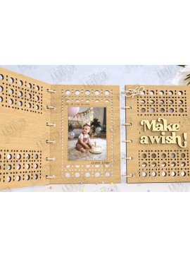 Intra απο ξύλο plywood 3mm-4mm πάχος Ευχετήρια κάρτα γενεθλίων με φωτογραφία | CNC Δίασταση 20x30 cm INTRAFABR-123432926