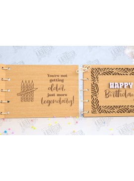 Σετ των 2 Intra απο ξύλο plywood 3mm-4mm πάχος Ευχετήρια κάρτα γενεθλίων με φωτογραφία | CNC Δίασταση 20x30 cm INTRAFABR-123432935