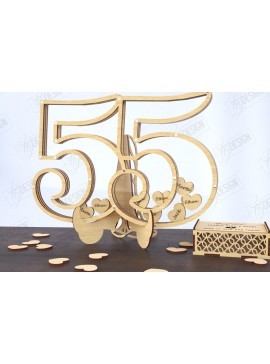 Σετ των 2 Intra απο ξύλο plywood 3mm-4mm πάχος Πίνακας υπογραφής καλεσμένων γενεθλίων | Βιβλίο επισκεπτών Δίασταση 40x40 cm INTRAFABR-120966695