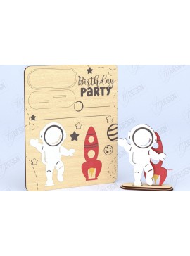 Σετ των 2 Intra απο ξύλο plywood 3mm-4mm πάχος Προσκλητήρια γενεθλίων | CNC Δίασταση 15x15 cm INTRAFABR-120091459