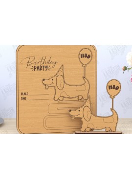 Σετ των 2 Intra απο ξύλο plywood 3mm-4mm πάχος Προσκλητήρια γενεθλίων | CNC Δίασταση 15x15 cm INTRAFABR-119958012