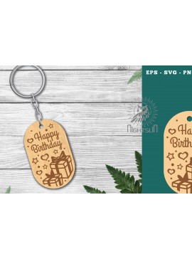 Σετ των 3 Intra απο ξύλο plywood 3mm-4mm πάχος Μπρελόκ γενεθλίων κοπής με λέιζερ 2 Δίασταση 6x6 cm INTRAFABR-115318068