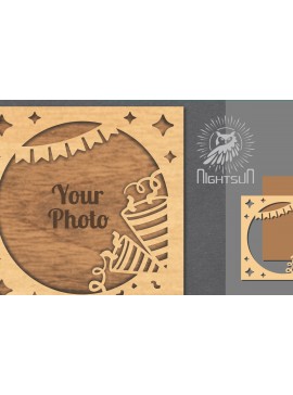 Intra απο ξύλο plywood 3mm-4mm πάχος Κορνίζα 4 γενεθλίων με Δίασταση 20x30 cm INTRAFABR-112907889