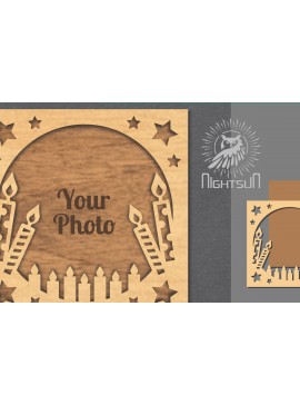 Σετ των 2 Intra απο ξύλο plywood 3mm-4mm πάχος Κορνίζα 5 γενεθλίων με Δίασταση 20x30 cm INTRAFABR-112907919