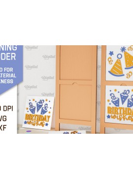 Σετ των 2 Intra απο ξύλο plywood 3mm-4mm πάχος Σχέδιο κοπής με λέιζερ με κεκλιμένη σκάλα γενεθλίων Δίασταση 15x15 cm INTRAFABR-100119342