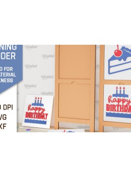 Σετ των 2 Intra απο ξύλο plywood 3mm-4mm πάχος Σχέδιο κοπής με λέιζερ με κεκλιμένη σκάλα γενεθλίων Δίασταση 15x15 cm INTRAFABR-100118943