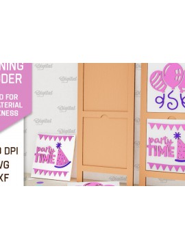 Σετ των 2 Intra απο ξύλο plywood 3mm-4mm πάχος Σχέδιο κοπής με λέιζερ με κεκλιμένη σκάλα γενεθλίων Δίασταση 15x15 cm INTRAFABR-100119044