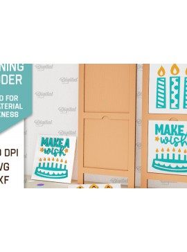 Σετ των 2 Intra απο ξύλο plywood 3mm-4mm πάχος Σχέδιο κοπής με λέιζερ με κεκλιμένη σκάλα γενεθλίων Δίασταση 15x15 cm INTRAFABR-100119094