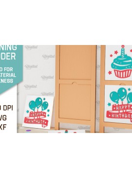 Σετ των 2 Intra απο ξύλο plywood 3mm-4mm πάχος Σχέδιο κοπής με λέιζερ με κεκλιμένη σκάλα γενεθλίων Δίασταση 15x15 cm INTRAFABR-100119249