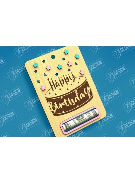 Σετ των 2 Intra απο ξύλο plywood 3mm-4mm πάχος Χρηματική κάρτα γενεθλίων | Ευχετήρια κάρτα |CNC Δίασταση 15x15 cm INTRAFABR-97083405