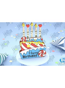 Σετ των 2 Intra απο ξύλο plywood 3mm-4mm πάχος Κάτοχος Χρημάτων γενεθλίων | Ευχετήρια κάρτα Δίασταση 15x15 cm INTRAFABR-100850361