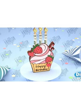 Σετ των 2 Intra απο ξύλο plywood 3mm-4mm πάχος Κάτοχος Χρημάτων γενεθλίων | Ευχετήρια κάρτα Δίασταση 15x15 cm INTRAFABR-100850396