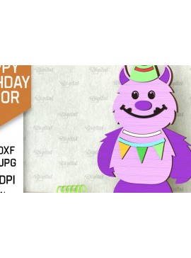 Σετ των 2 Intra απο ξύλο plywood 3mm-4mm πάχος Σχέδιο κοπής με λέιζερ γενεθλίων Δίασταση 15x15 cm INTRAFABR-101094349