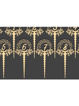 Σετ των 2 Intra απο ξύλο plywood 3mm-4mm πάχος Αριθμός γενεθλίων Cake Topper . Δίασταση 15x15 cm INTRAFABR-72580055