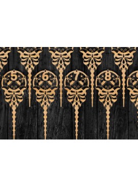 Σετ των 2 Intra απο ξύλο plywood 3mm-4mm πάχος Αριθμός γενεθλίων Cake Topper . Δίασταση 15x15 cm INTRAFABR-72580077