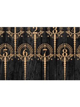 Σετ των 2 Intra απο ξύλο plywood 3mm-4mm πάχος Αριθμός γενεθλίων Cake Topper . Δίασταση 15x15 cm INTRAFABR-72580095