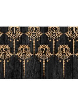 Σετ των 2 Intra απο ξύλο plywood 3mm-4mm πάχος Αριθμός γενεθλίων Cake Topper . Δίασταση 15x15 cm INTRAFABR-72580117