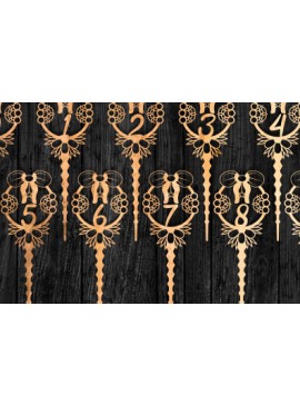 Σετ των 3 Intra απο ξύλο plywood 3mm-4mm πάχος Αριθμός γενεθλίων Cake Topper . Δίασταση 15x15 cm INTRAFABR-72580130