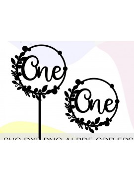 Σετ των 2 Intra απο ξύλο plywood 3mm-4mm πάχος Γενέθλια Number One Cake Topper Δίασταση 15x15 cm INTRAFABR-31473877