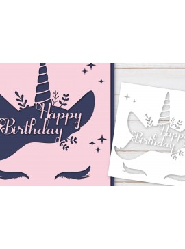 Σετ των 2 Intra απο ξύλο plywood 3mm-4mm πάχος Χαρτόκοπη κάρτα γενεθλίων Unicorn Δίασταση 3000x3000 cm INTRAFABR-119951517