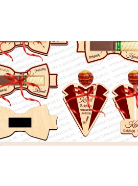 Σετ των 2 Intra απο ξύλο plywood 3mm-4mm πάχος Γενέθλια Ευχαριστώ, παπιγιόν Δίασταση 15x15 cm INTRAFABR-36807080