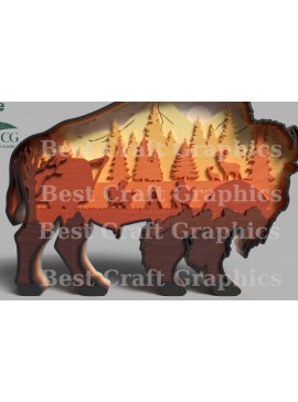 Σετ των 2 Intra απο ξύλο plywood 3mm-4mm πάχος Bison Camping Scene 9layer Δίασταση 30x30 cm INTRAFABR-120619588