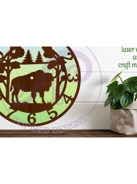 Σετ των 3 Intra απο ξύλο plywood 3mm-4mm πάχος κοπής με λέιζερ Ρολόι τοίχου Bison Clock Δίασταση 8x8 cm INTRAFABR-117302673