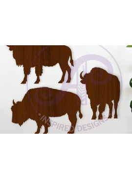 Σετ των 2 Intra απο ξύλο plywood 3mm-4mm πάχος Bison Silhouette Τέχνη τοίχου με Δίασταση 12x12 cm INTRAFABR-118310001
