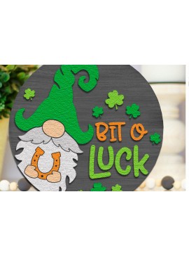 Σετ των 2 Intra απο ξύλο plywood 3mm-4mm πάχος Bit O Luck , Σημάδι του Αγίου Πατρικίου Δίασταση 30x20 cm INTRAFABR-112578246