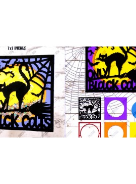 Σετ των 3 Intra απο ξύλο plywood 3mm-4mm πάχος Αναδευτήρας κομφετί με κάρτα Black Cat Δίασταση 7x7 cm INTRAFABR-80255287