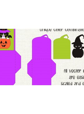 Σετ των 2 Intra απο ξύλο plywood 3mm-4mm πάχος Κάτοχος δωροκάρτας για το Halloween Black Cat Δίασταση 15x15 cm INTRAFABR-99612506