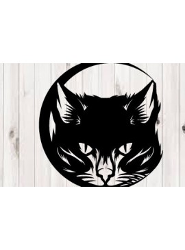 Intra απο ξύλο plywood 3mm-4mm πάχος Μαύρη γάτα Διακόσμηση τοίχου με Δίασταση 40x40 cm INTRAFABR-104203927