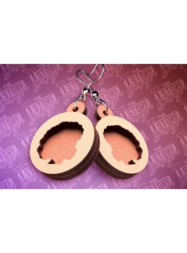 Σετ των 3 Intra απο ξύλο plywood 3mm-4mm πάχος Μαύρα γυναικεία σκουλαρίκια με λέιζερ | Accesso Δίασταση 3x3 cm INTRAFABR-89112904