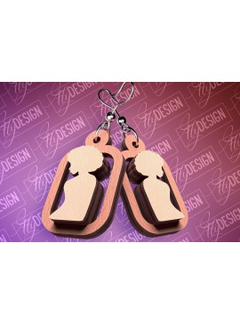 Σετ των 3 Intra απο ξύλο plywood 3mm-4mm πάχος Μαύρα γυναικεία σκουλαρίκια με λέιζερ | CNC Δίασταση 3x3 cm INTRAFABR-88385260