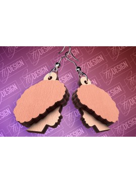 Σετ των 3 Intra απο ξύλο plywood 3mm-4mm πάχος Μαύρα γυναικεία σκουλαρίκια με λέιζερ | CNC Δίασταση 3x3 cm INTRAFABR-88385419