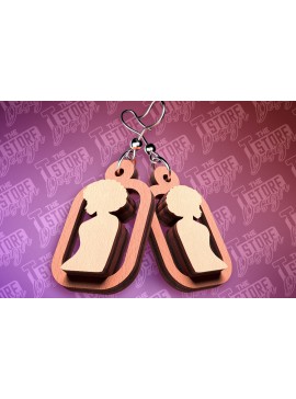 Σετ των 3 Intra απο ξύλο plywood 3mm-4mm πάχος Μαύρα γυναικεία σκουλαρίκια με λέιζερ | CNC Δίασταση 3x3 cm INTRAFABR-89112812