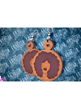 Σετ των 3 Intra απο ξύλο plywood 3mm-4mm πάχος Μαύρα γυναικεία σκουλαρίκια με λέιζερ | CNC Δίασταση 3x3 cm INTRAFABR-87673841