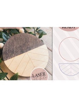 Σετ των 2 Intra απο ξύλο plywood 3mm-4mm πάχος Κενή στρογγυλή πινακίδα Chevron Δίασταση 20x30 cm INTRAFABR-70529025