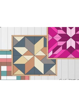 Σετ των 2 Intra απο ξύλο plywood 3mm-4mm πάχος Σχέδια παπλωμάτων κουβέρτας για μηχανή λέιζερ Δίασταση 15x15 cm INTRAFABR-37056775